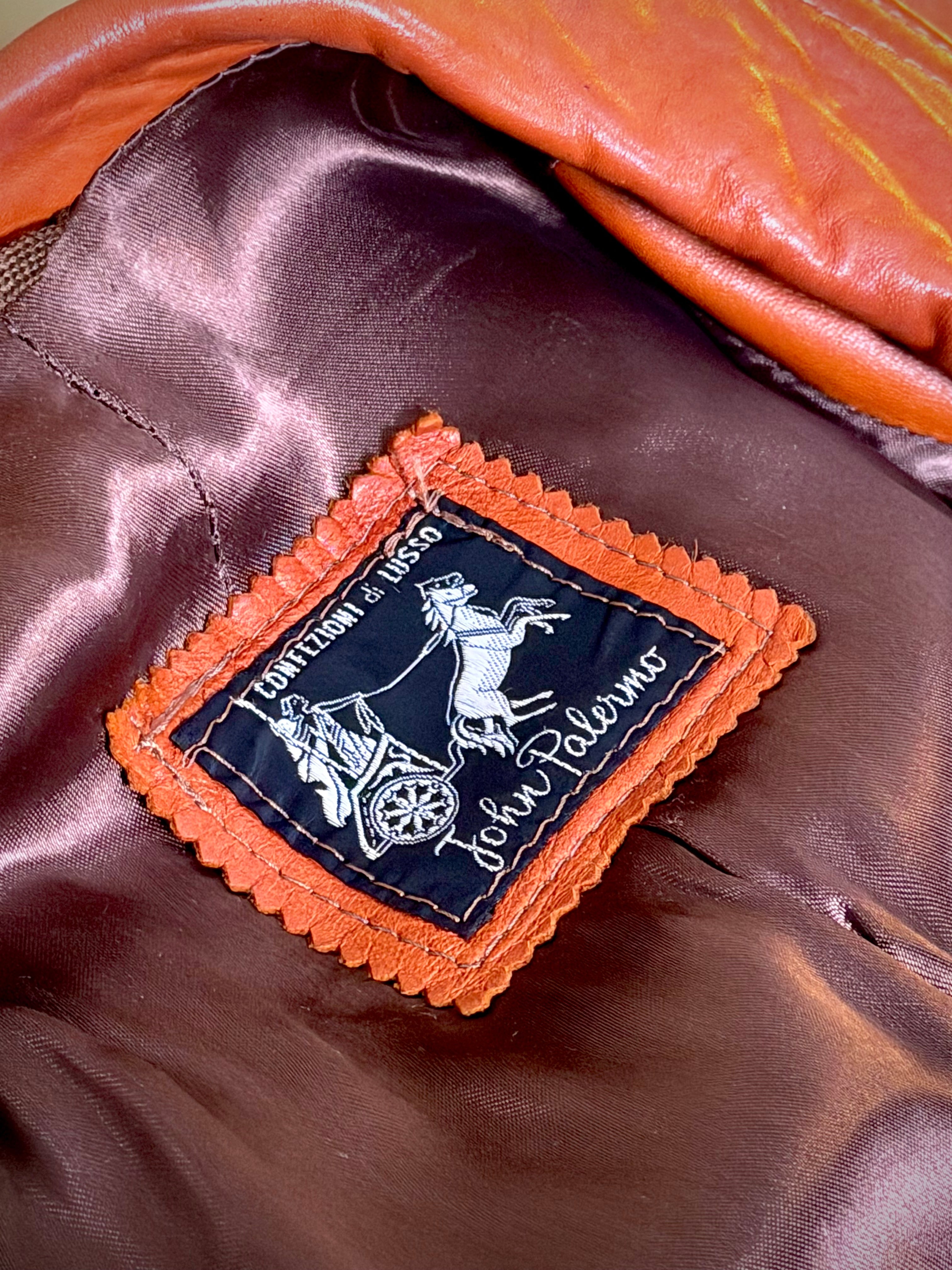 Late 1960s-Early 1970s Cognac Leather Jacket by John Palermo