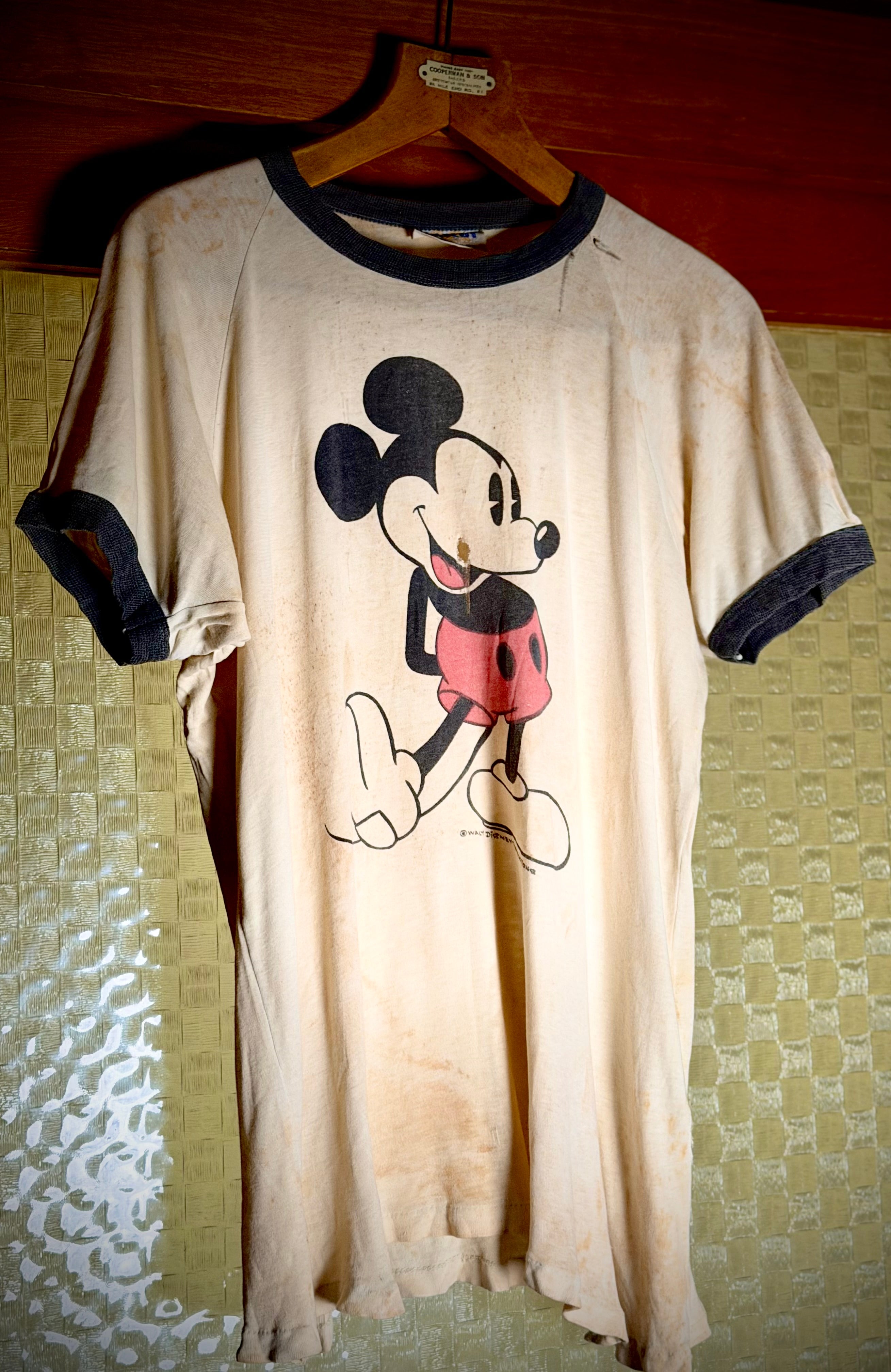 Rare Early 1960s Walt Disney Productions Mickey Mouse Ringer Tee