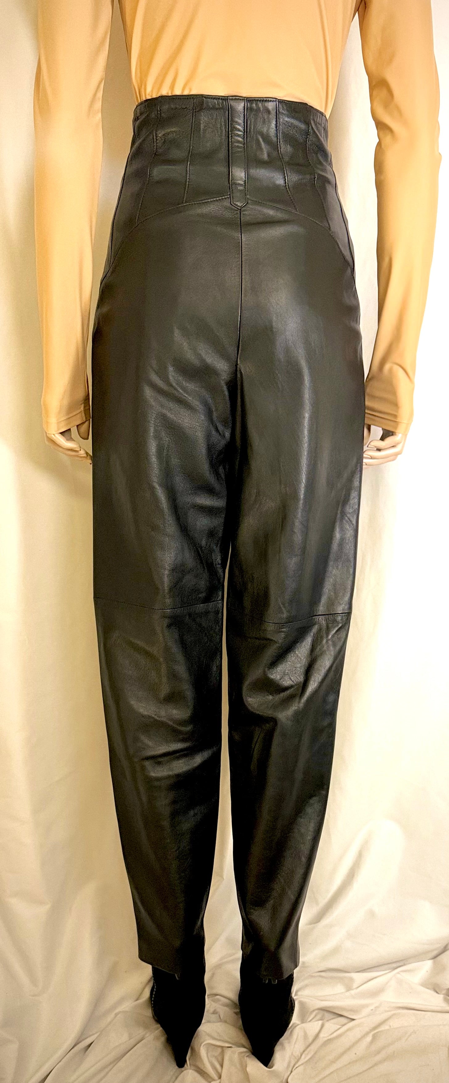 Vintage Black High-Waisted “Buttery Soft” Leather Pants