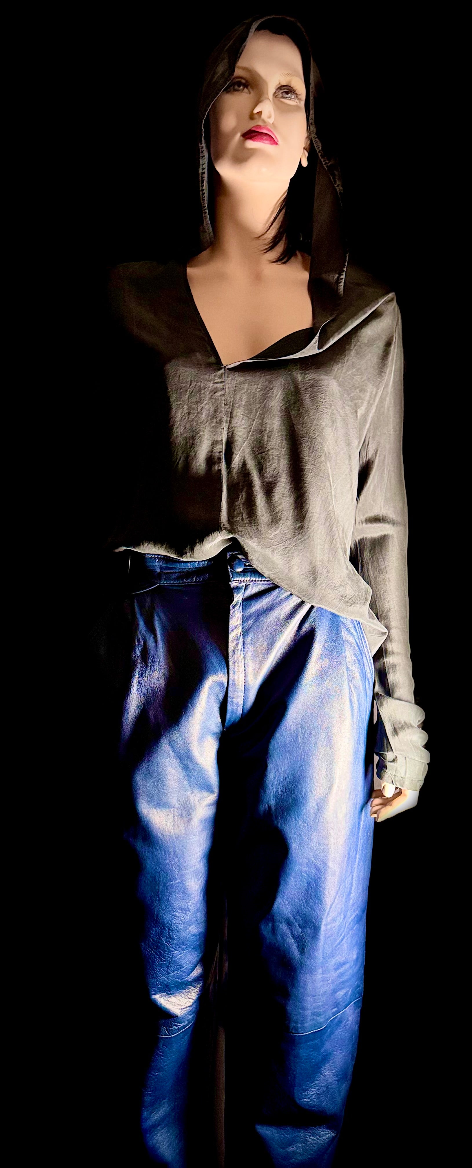 Vintage Butter-Soft Navy Leather Pants
