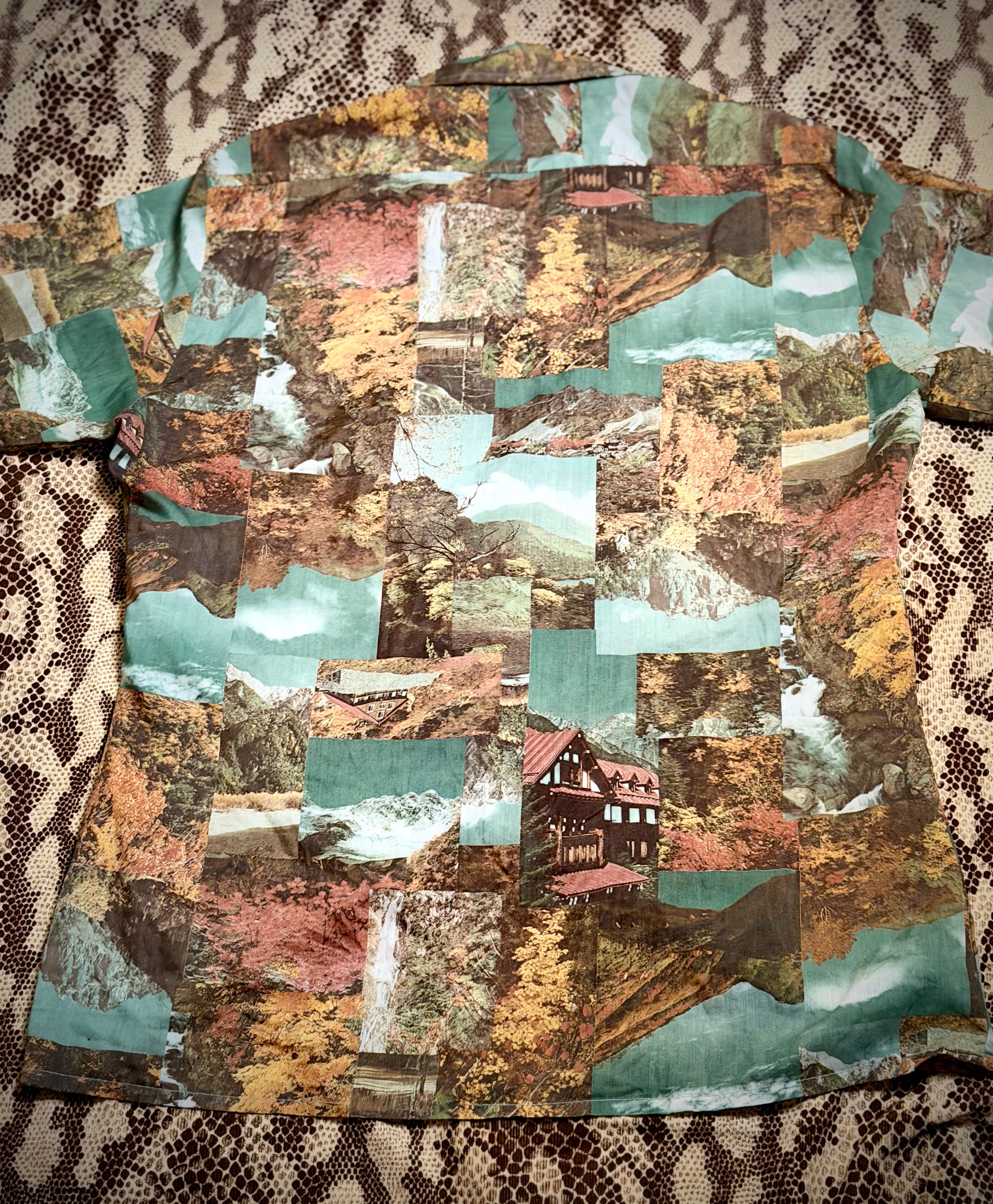 1960s–70s Vintage Australian-Made Scenic Landscape Shirt | Permanent Press