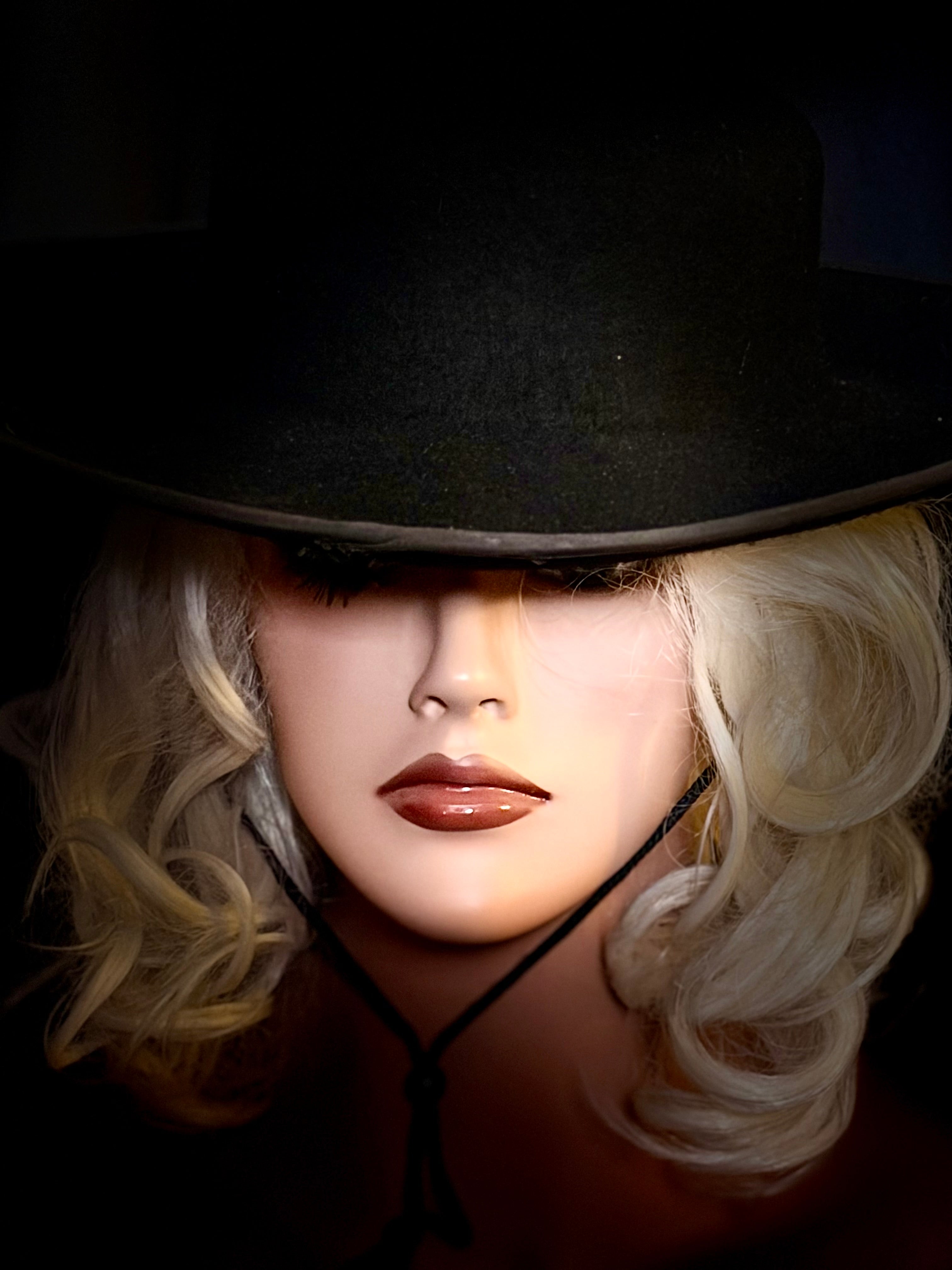 Black Wool Felt Wide-Brim Hat (1960s)