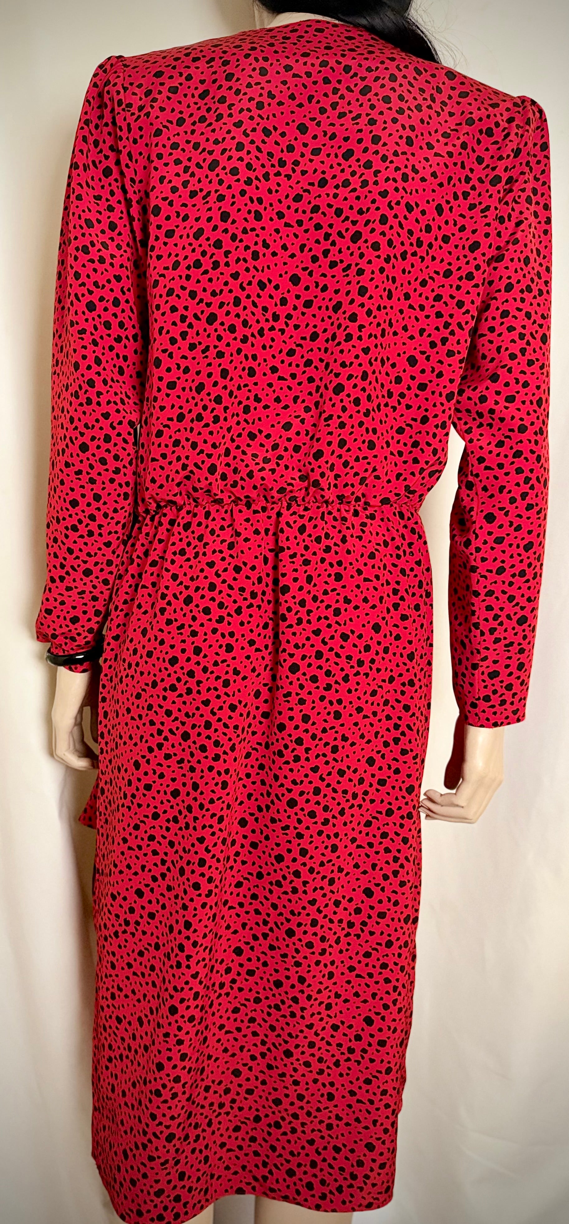 1980s New York Leopard Spot Wrap Dress