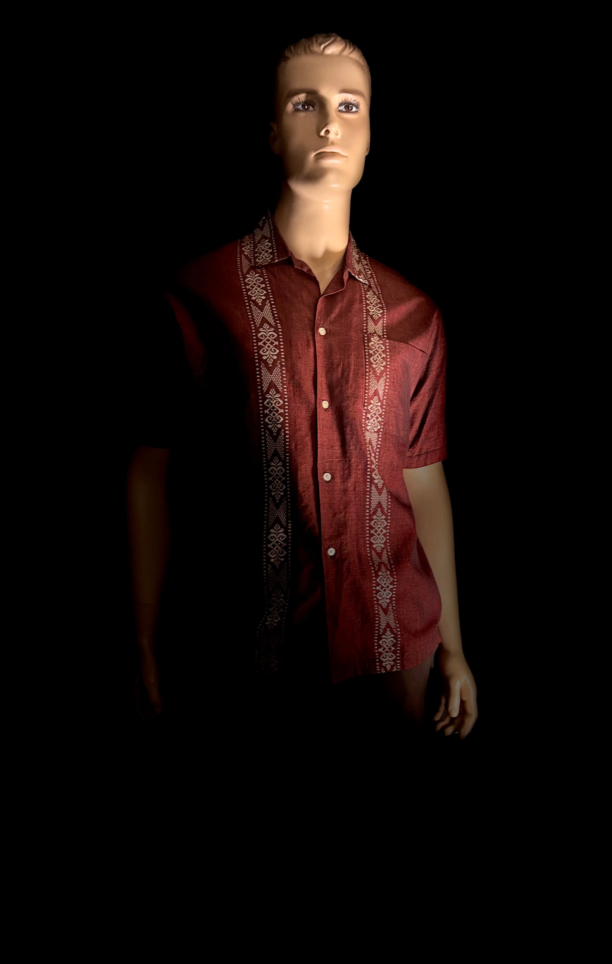Vintage 1970s Heavy Cotton Embroidered Shirt - Made in Thailand (Mint Condition)