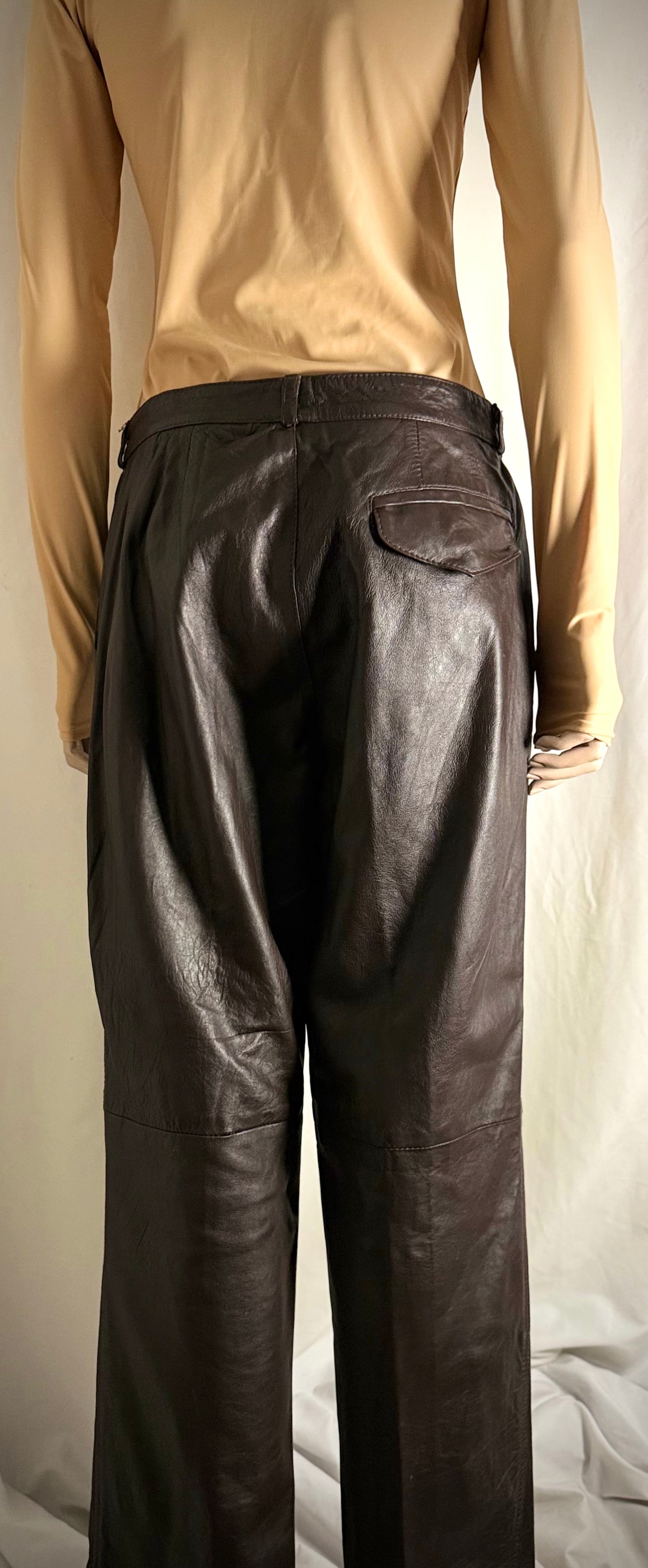 Chocolate Brown Leather Pants
