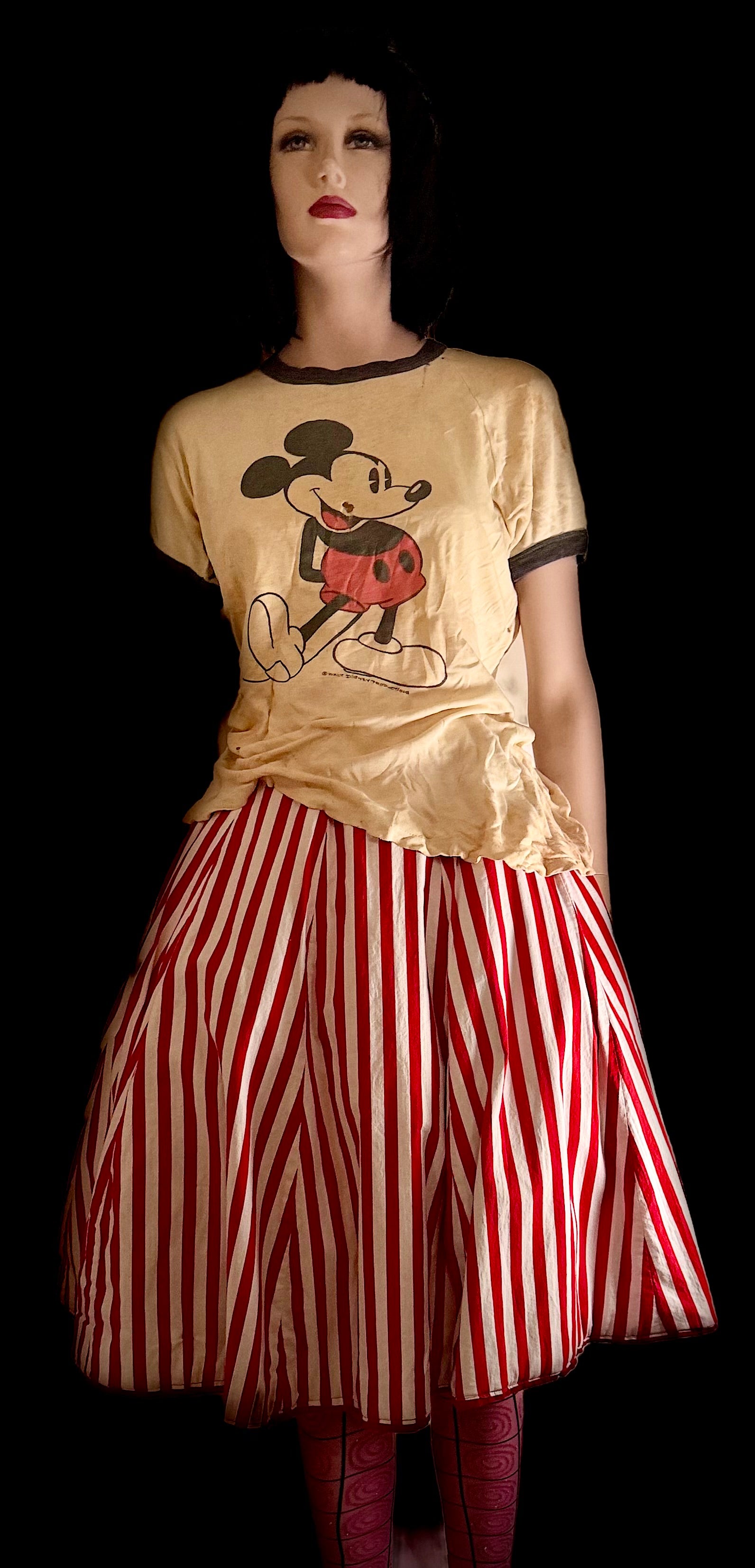 Rare Early Walt Disney Productions Mickey Mouse Ringer T-shirt Dating Most Likely to the Early 1960s.