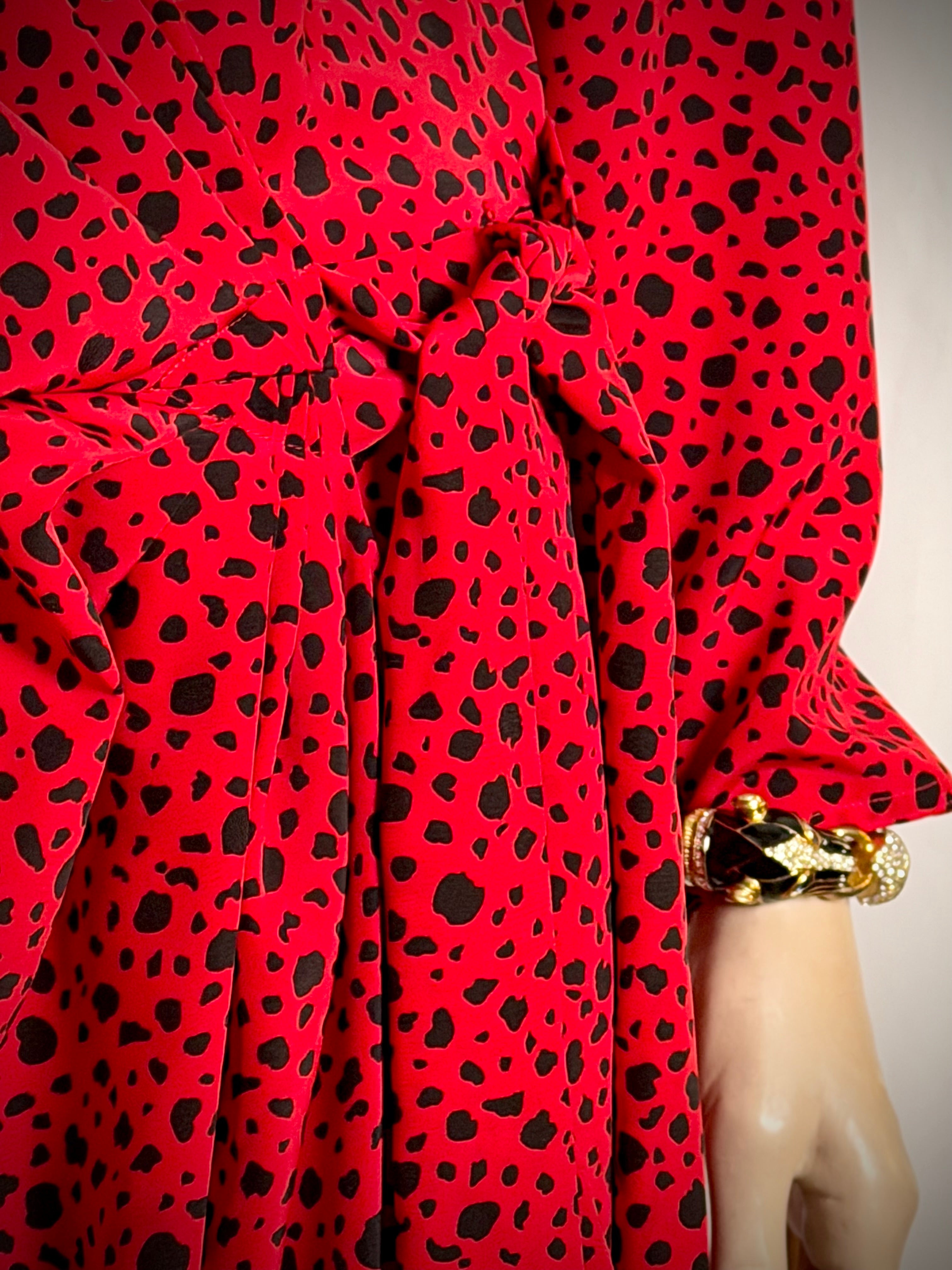 1980s New York Leopard Spot Wrap Dress
