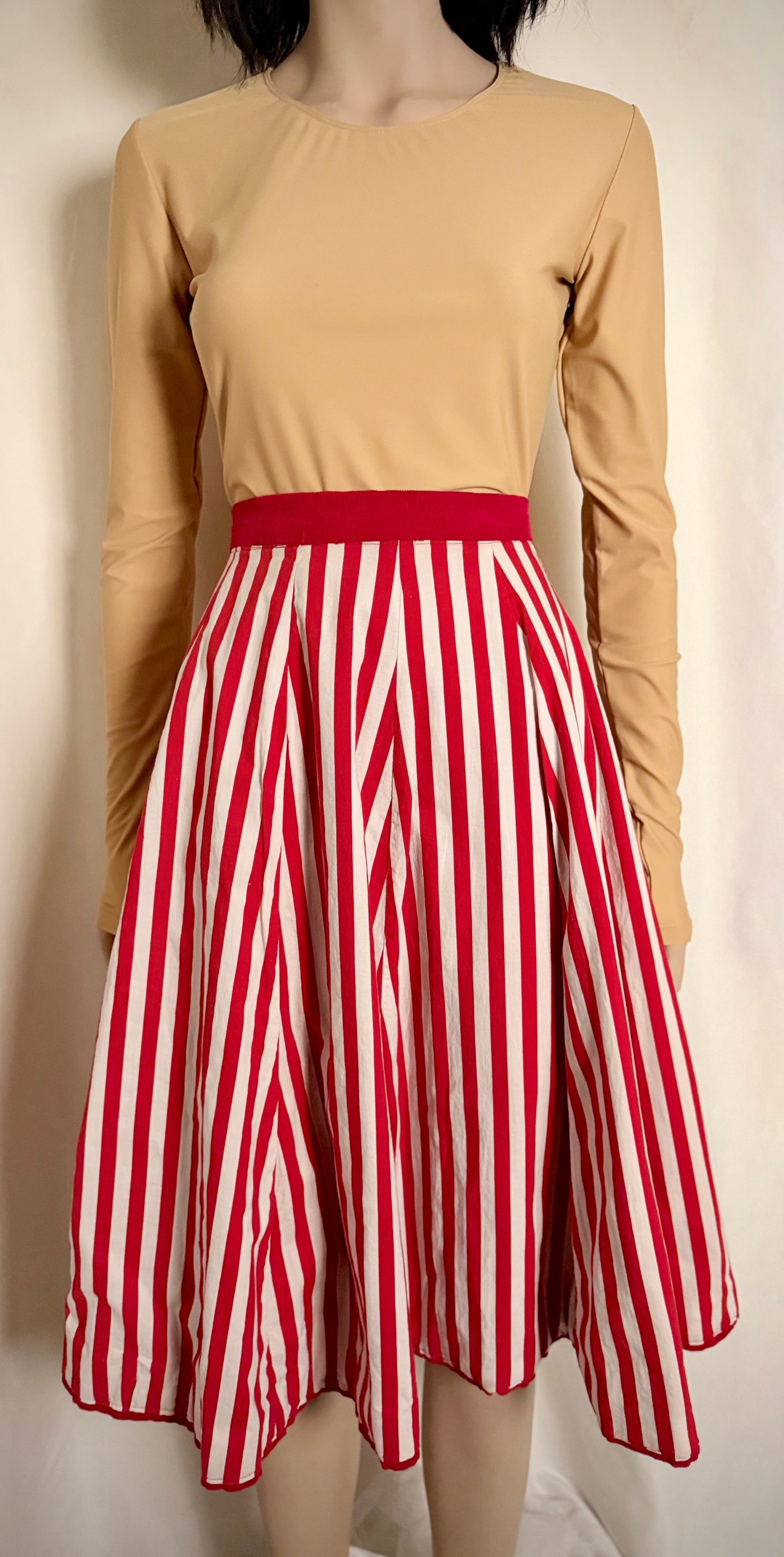 Reversible Red Corduroy Circle Skirt