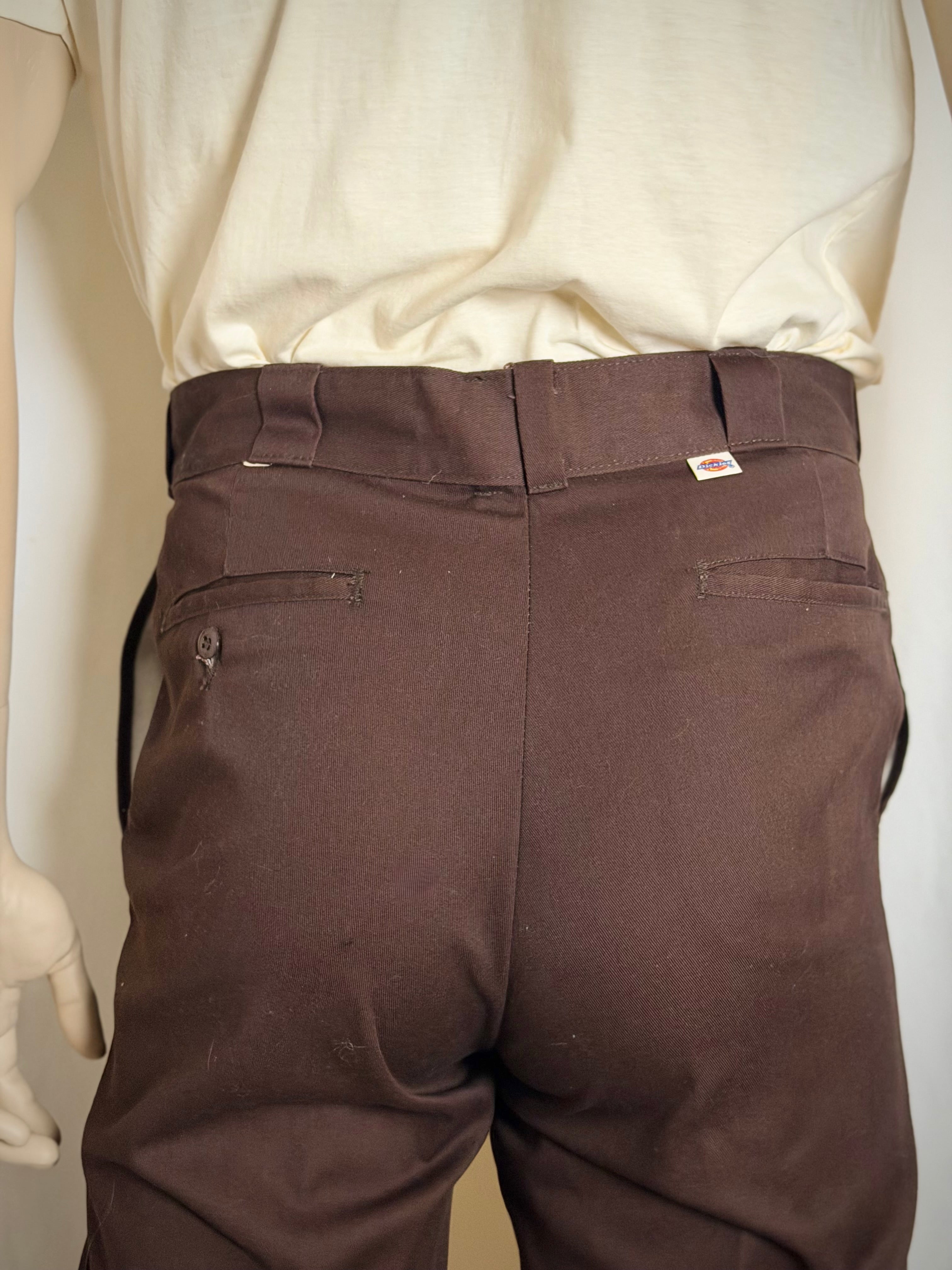 Deadstock 1960s Dickies Cropped Brown Trousers - Straight Leg