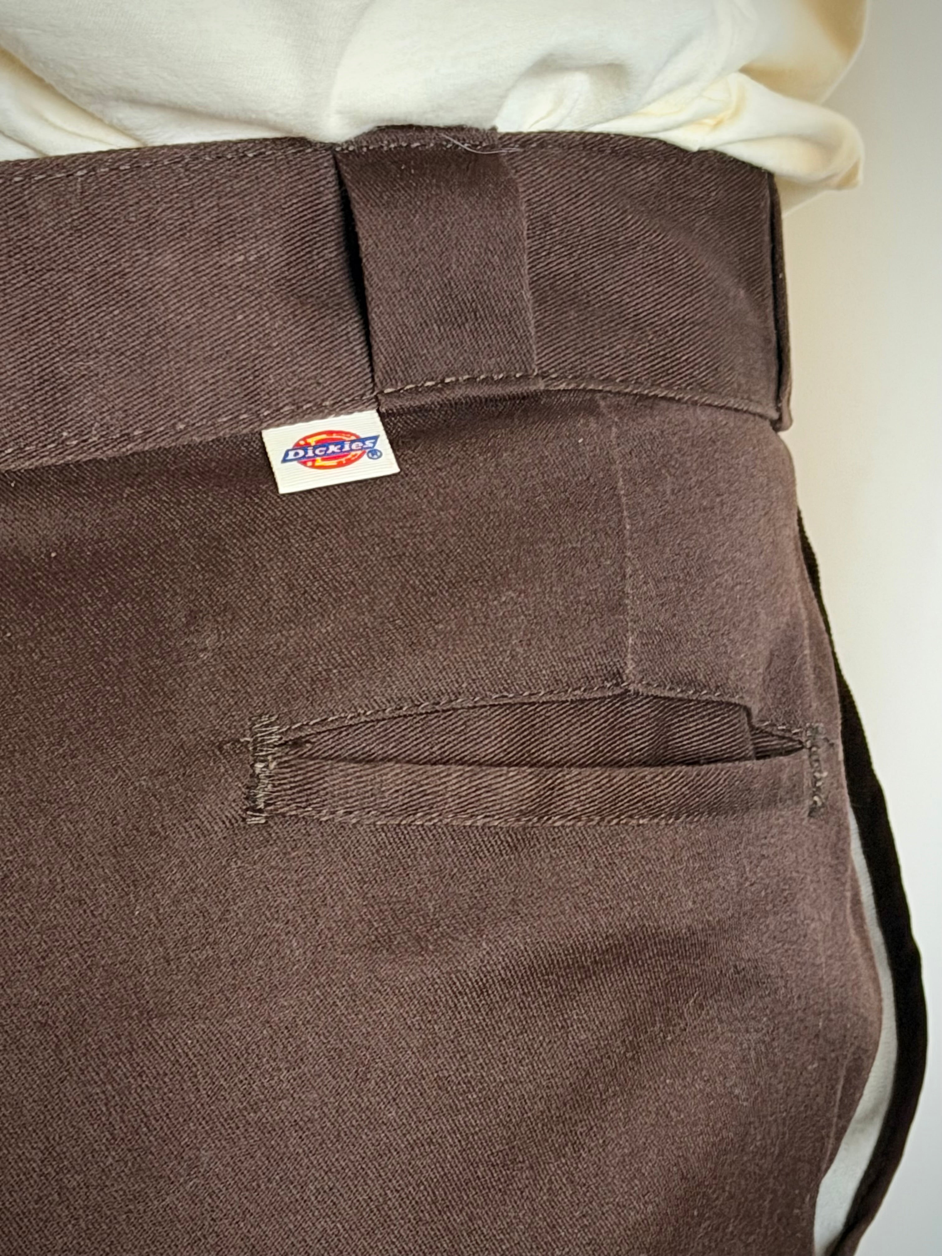 Deadstock 1960s Dickies Cropped Brown Trousers - Straight Leg
