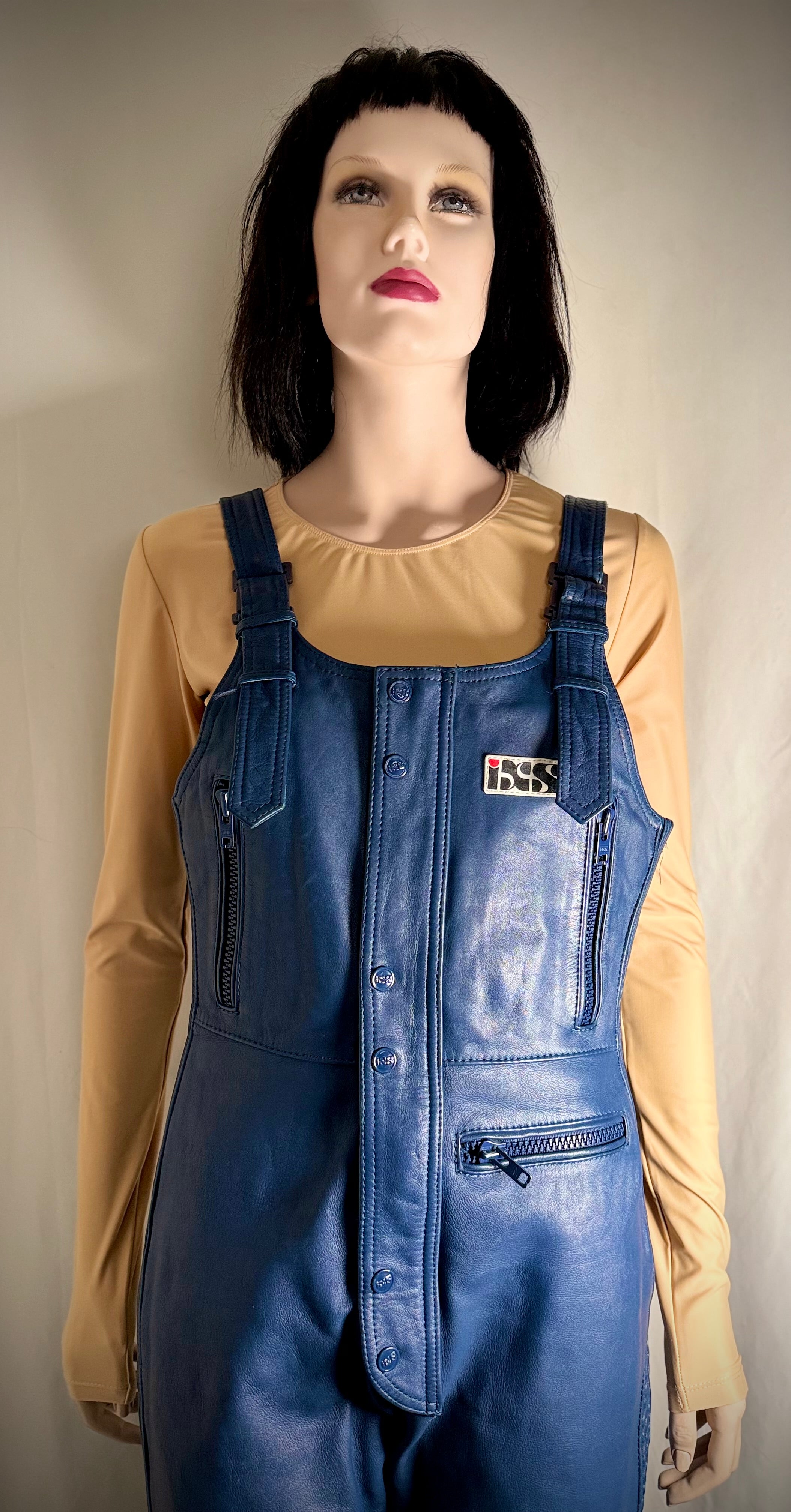 Vintage IXS Blue Leather Motorcycle Overalls -Rare