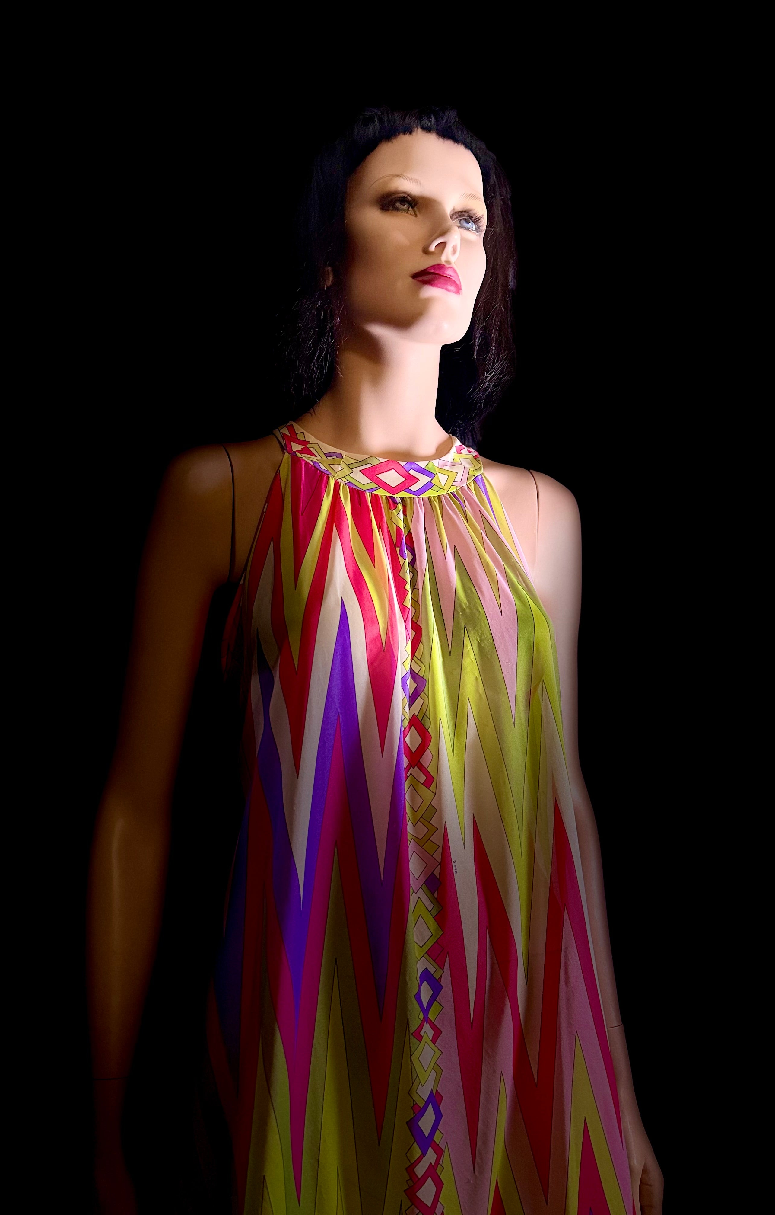 1960s Emilio Pucci for Formfit Rogers Silk Dress-Asymmetrical Cut