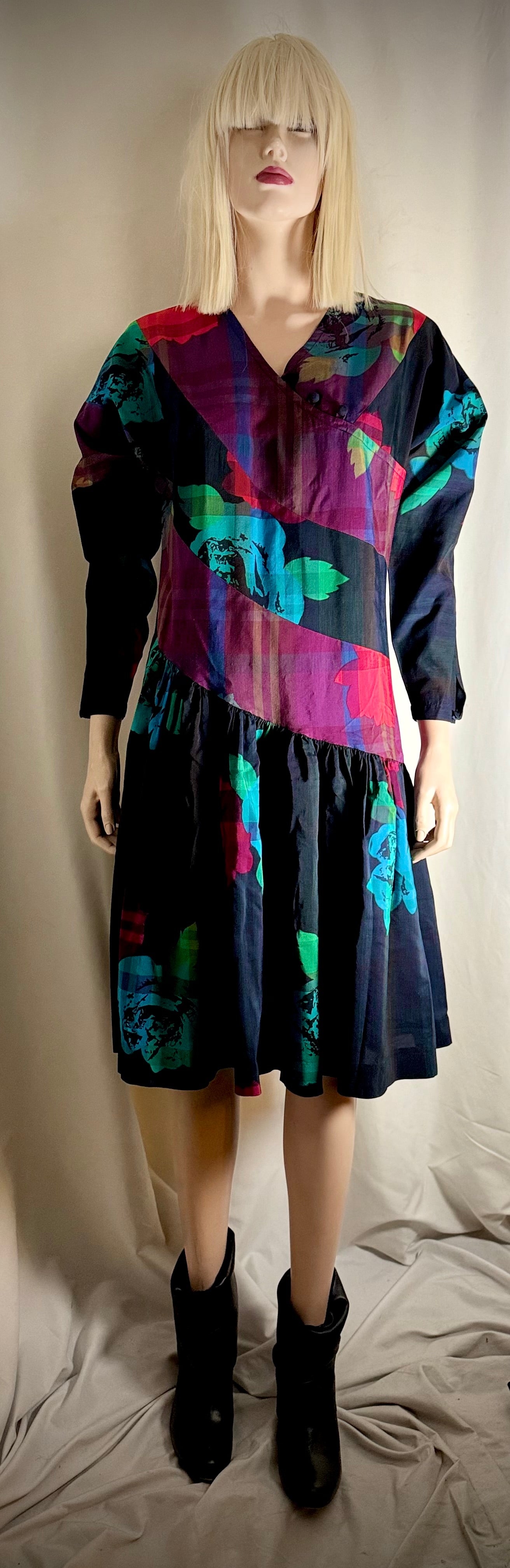 1980s Chacok Romance Printed Dress - Made In France