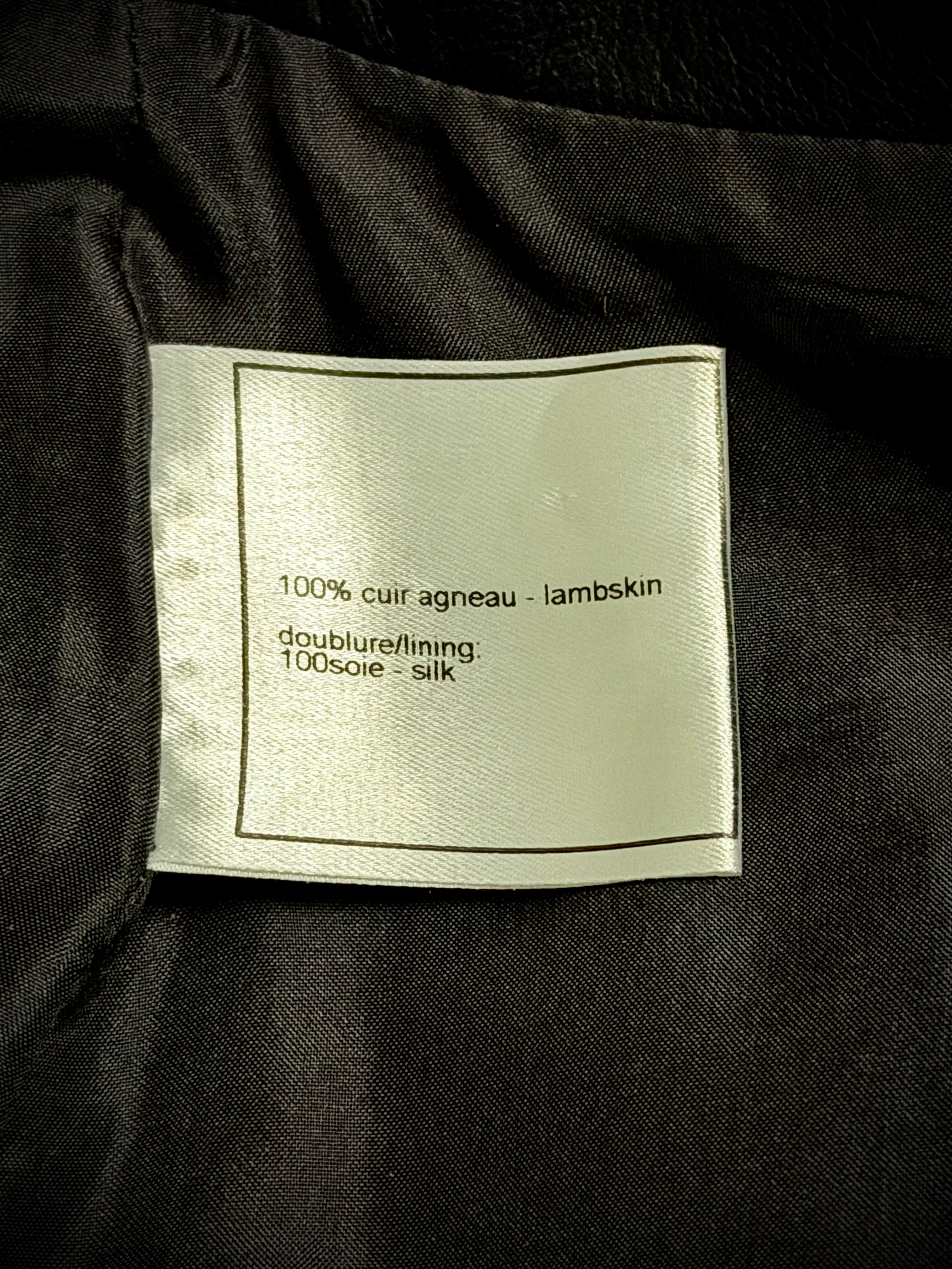 Chanel Navy Lambskin Skirt with Silk Lining - Made in France
