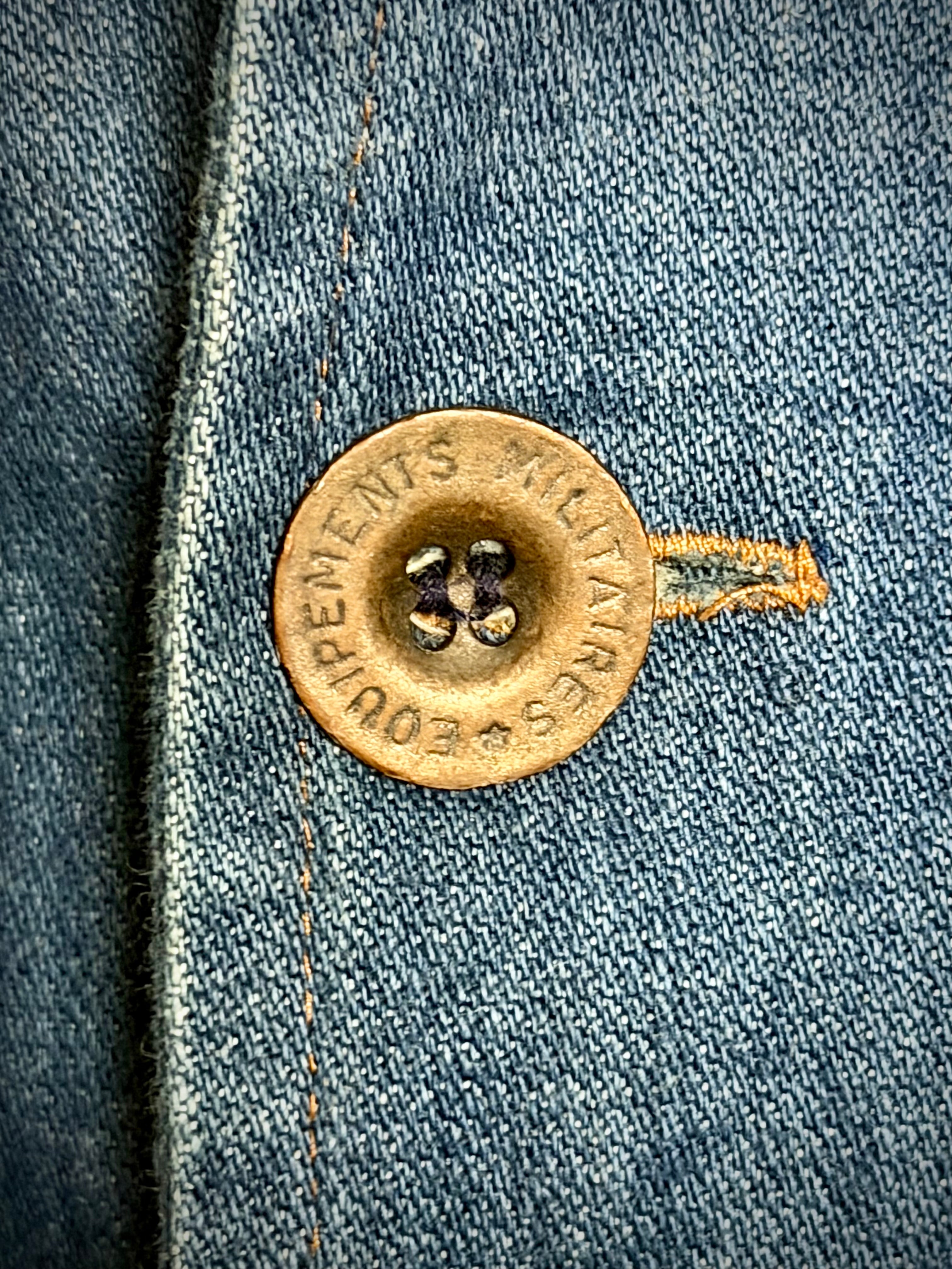 Late 60s French Indigo Utility Jacket – Military Workwear, Long Line