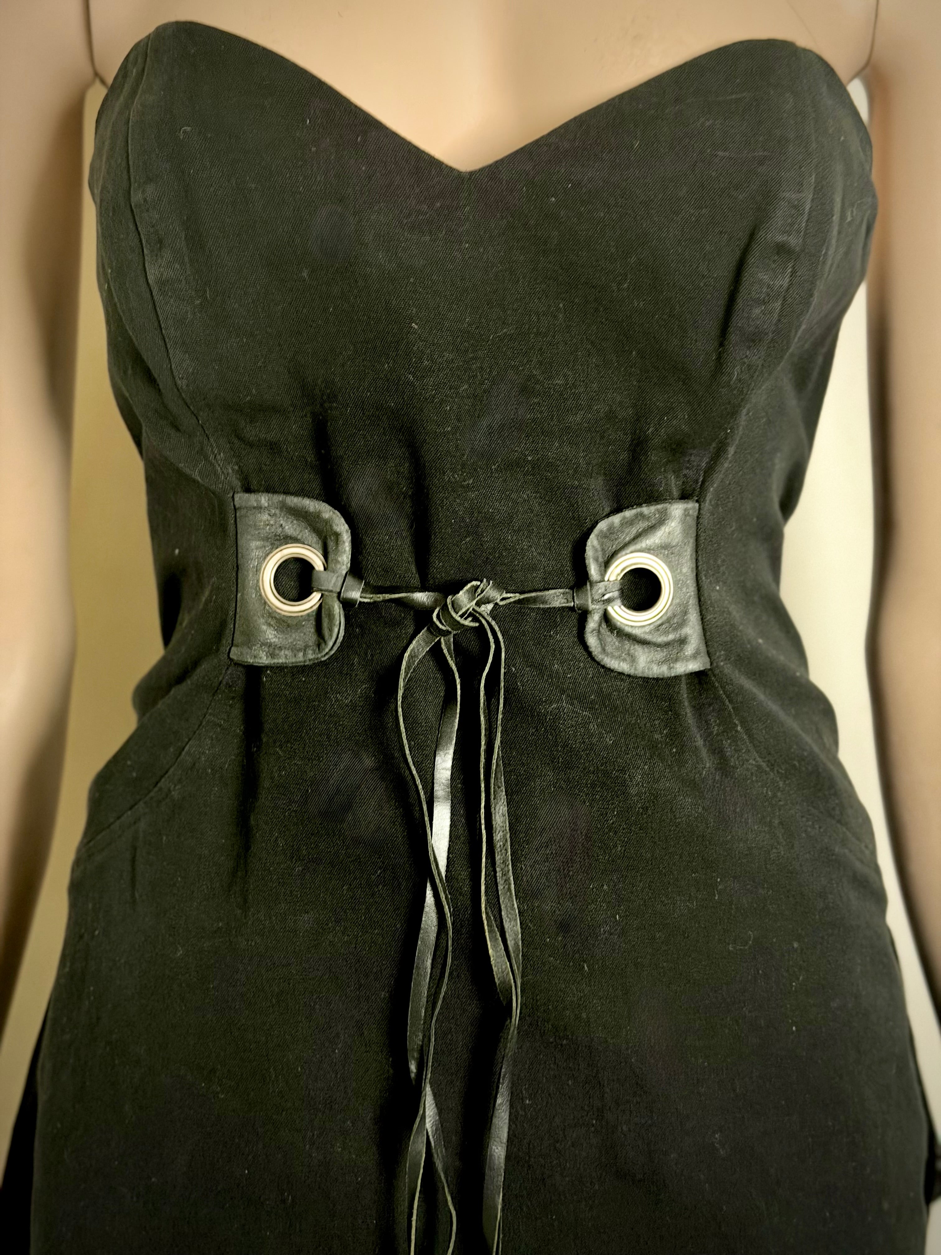 Mala Brajkovic Sculptural Black Corset Dress With Bustle