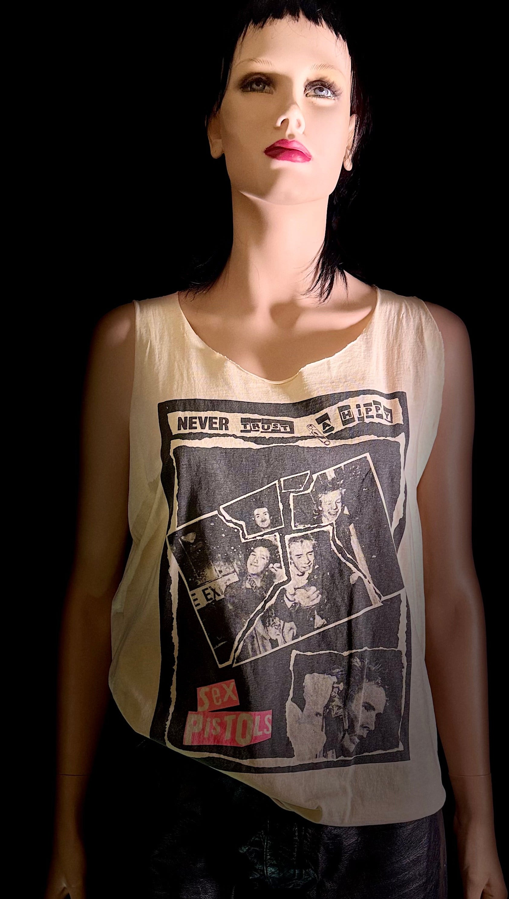 1988 Sex Pistols “Never Trust a Hippy” Cut Tank Tee