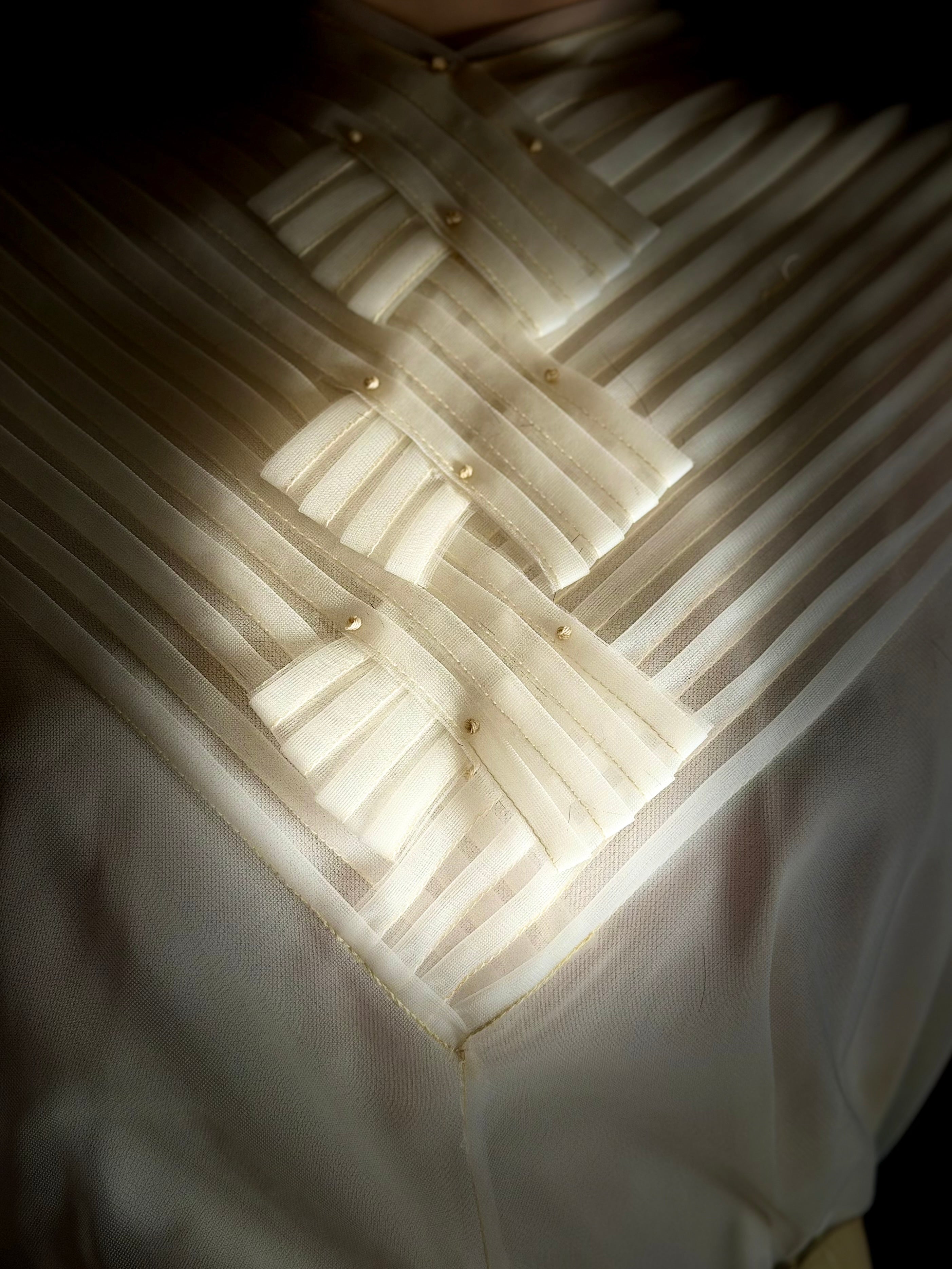 1950s Ivory Pleated Panel Blouse - Immaculate Condition