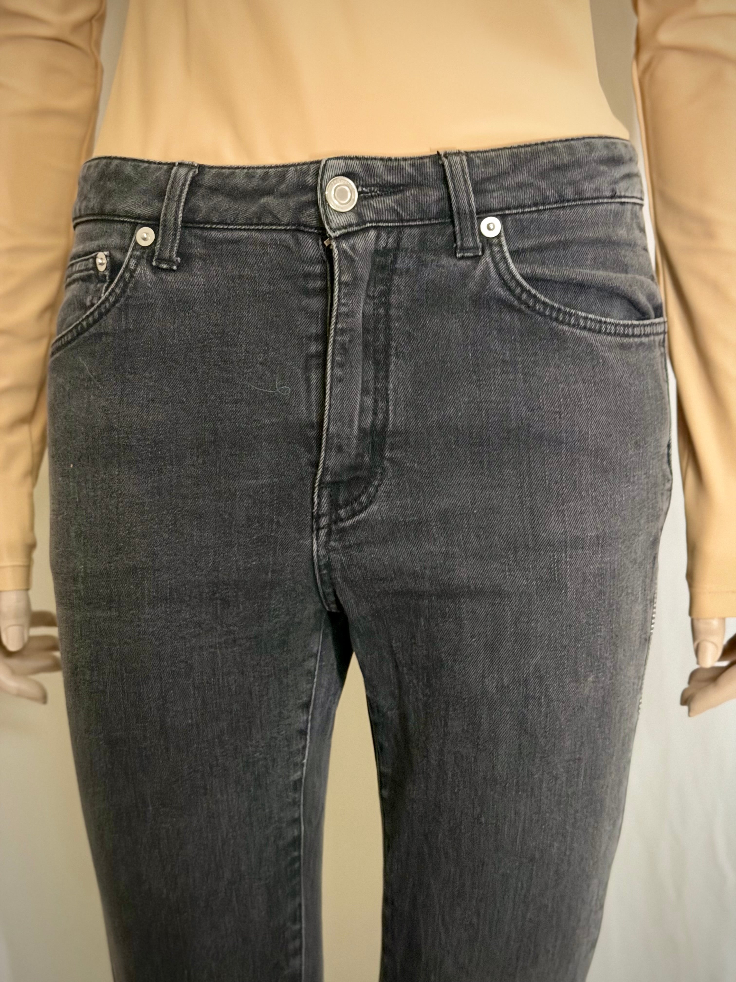 Saint Laurent Paris Leg Zip Skinny Jeans - Aged Black Denim