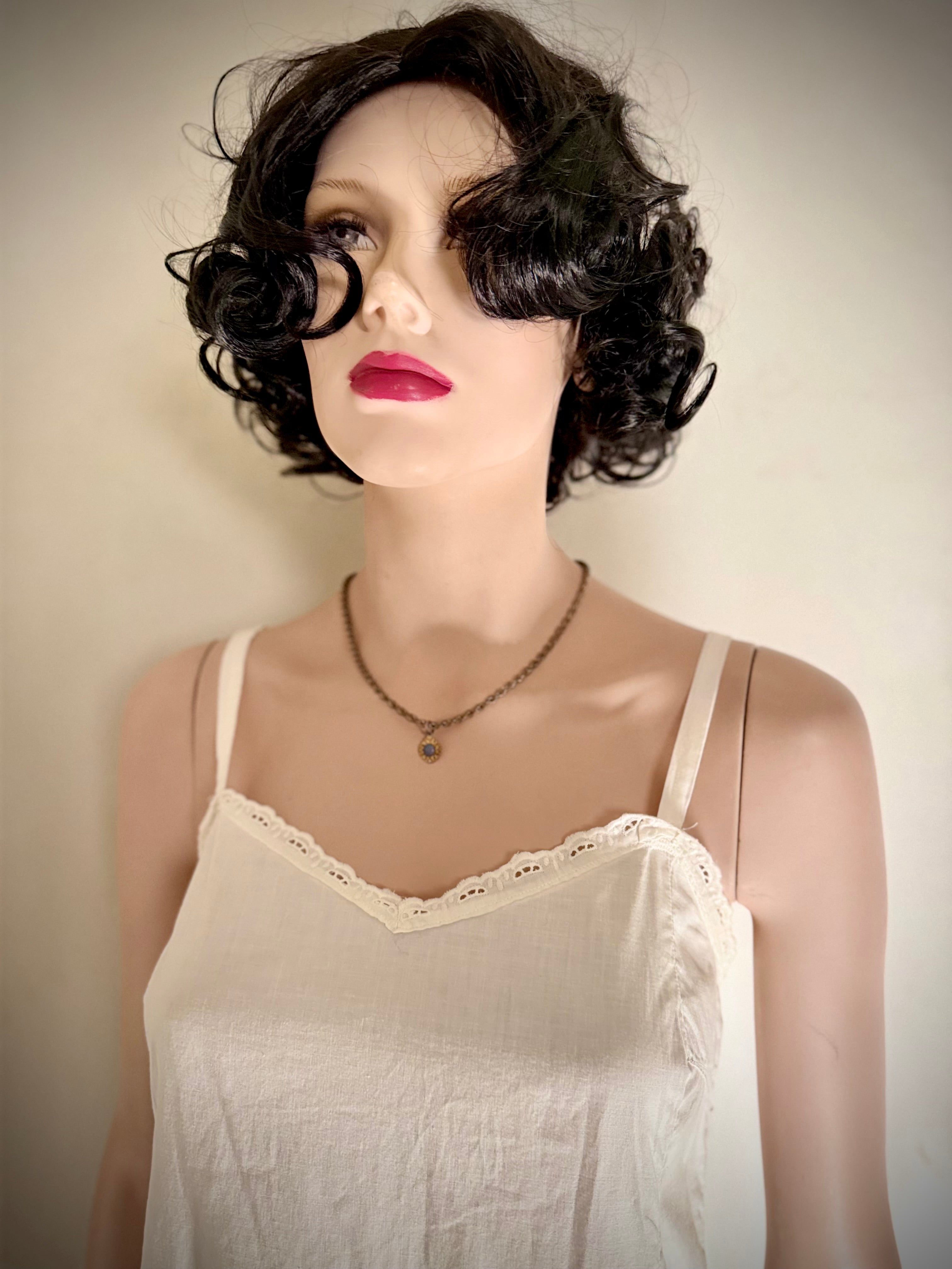 Late 1930s Hand-Made Cotton Slip - Utility Era Eyelet Trim Petticoat