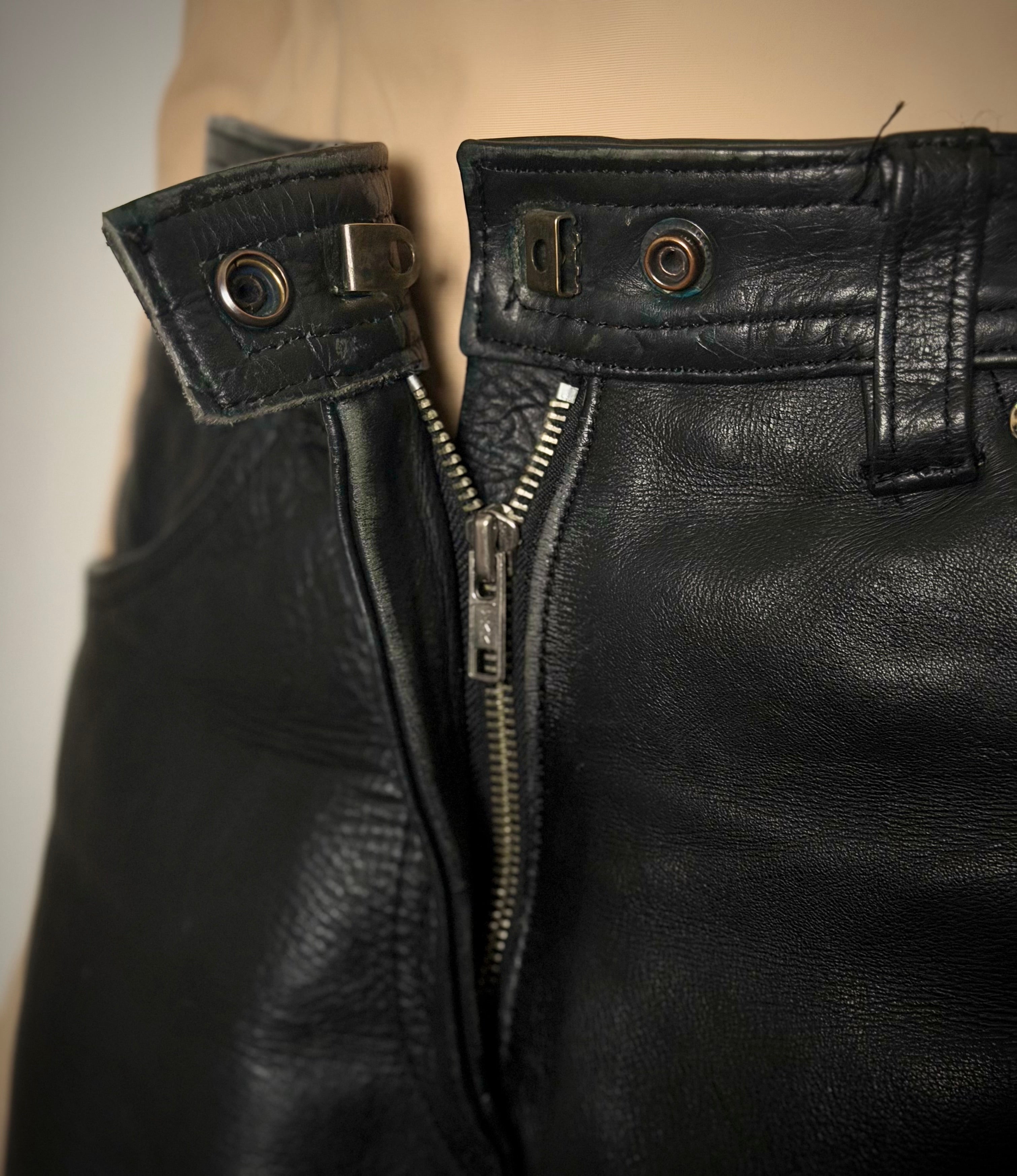 Heavyweight Vintage Leather Pants with Hide Variation - Rare