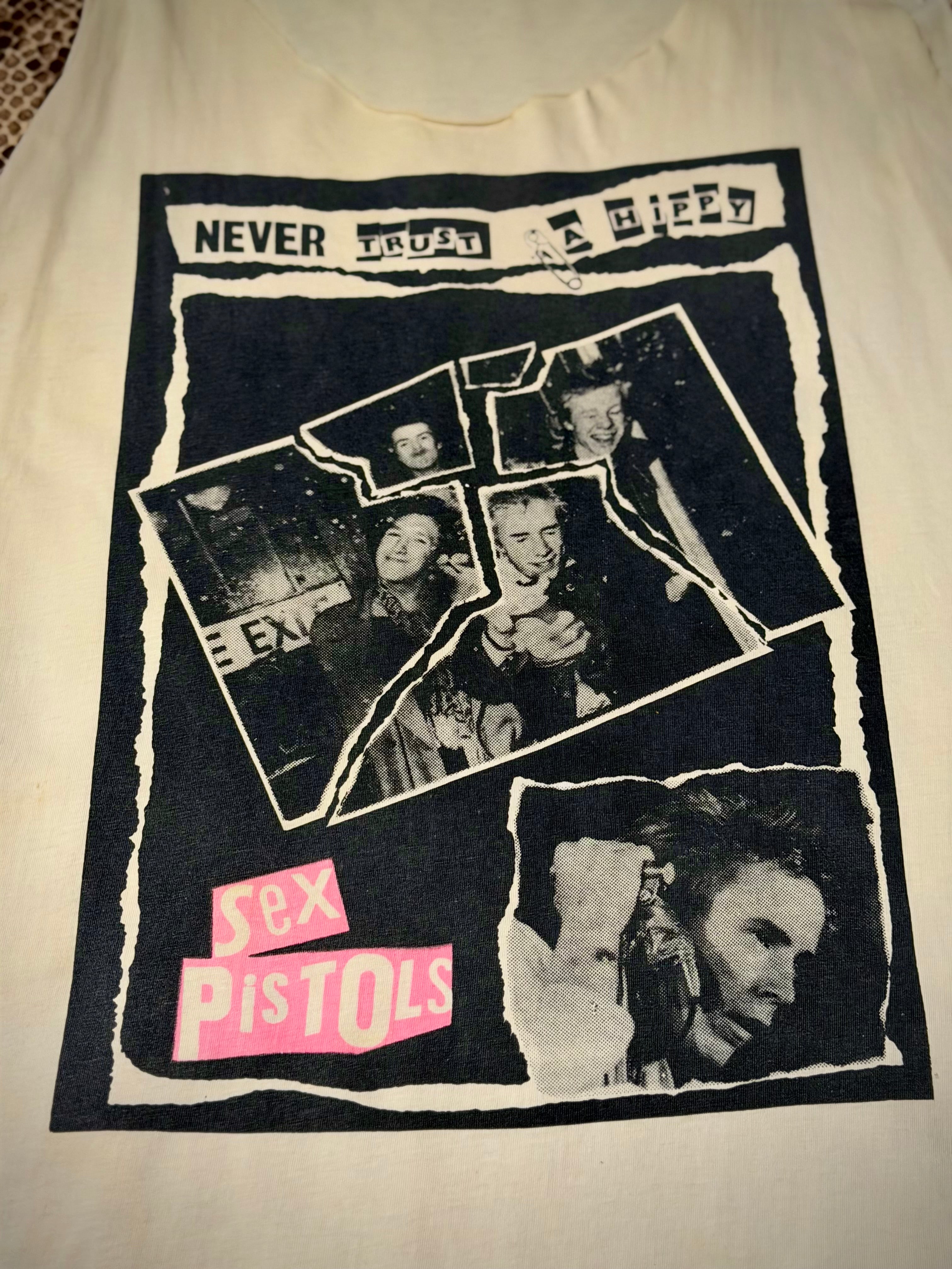 Sex Pistols Customised 1988 Vintage Tee- Never Trust a Hippy