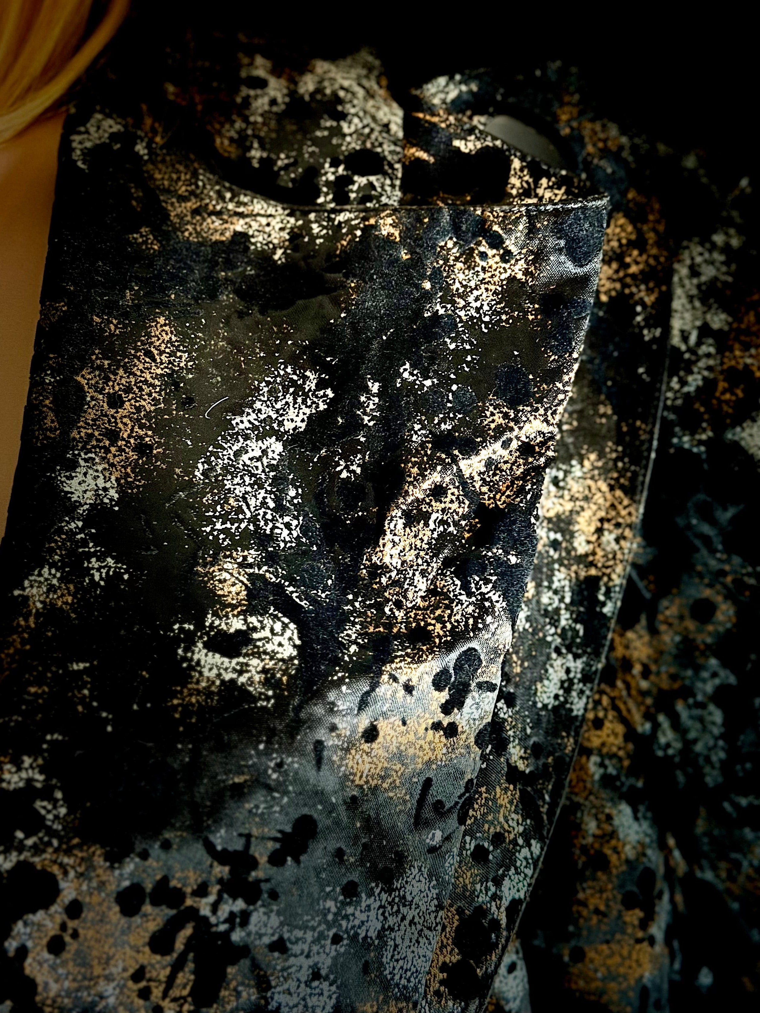 Vintage Asymmetrical Sculpted-Shoulder Metallic Bolero