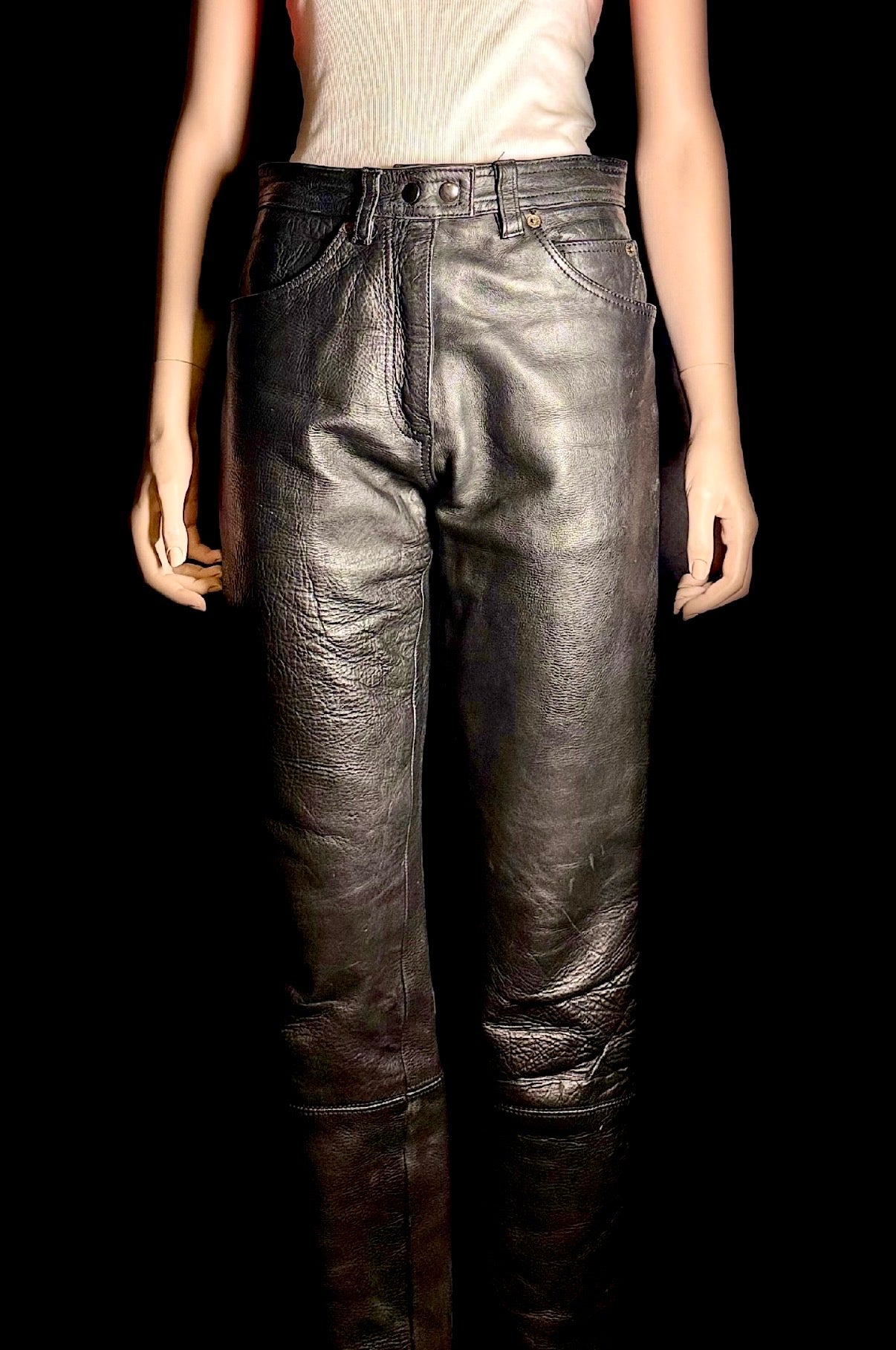 Heavyweight Vintage Leather Pants with Hide Variation - Rare