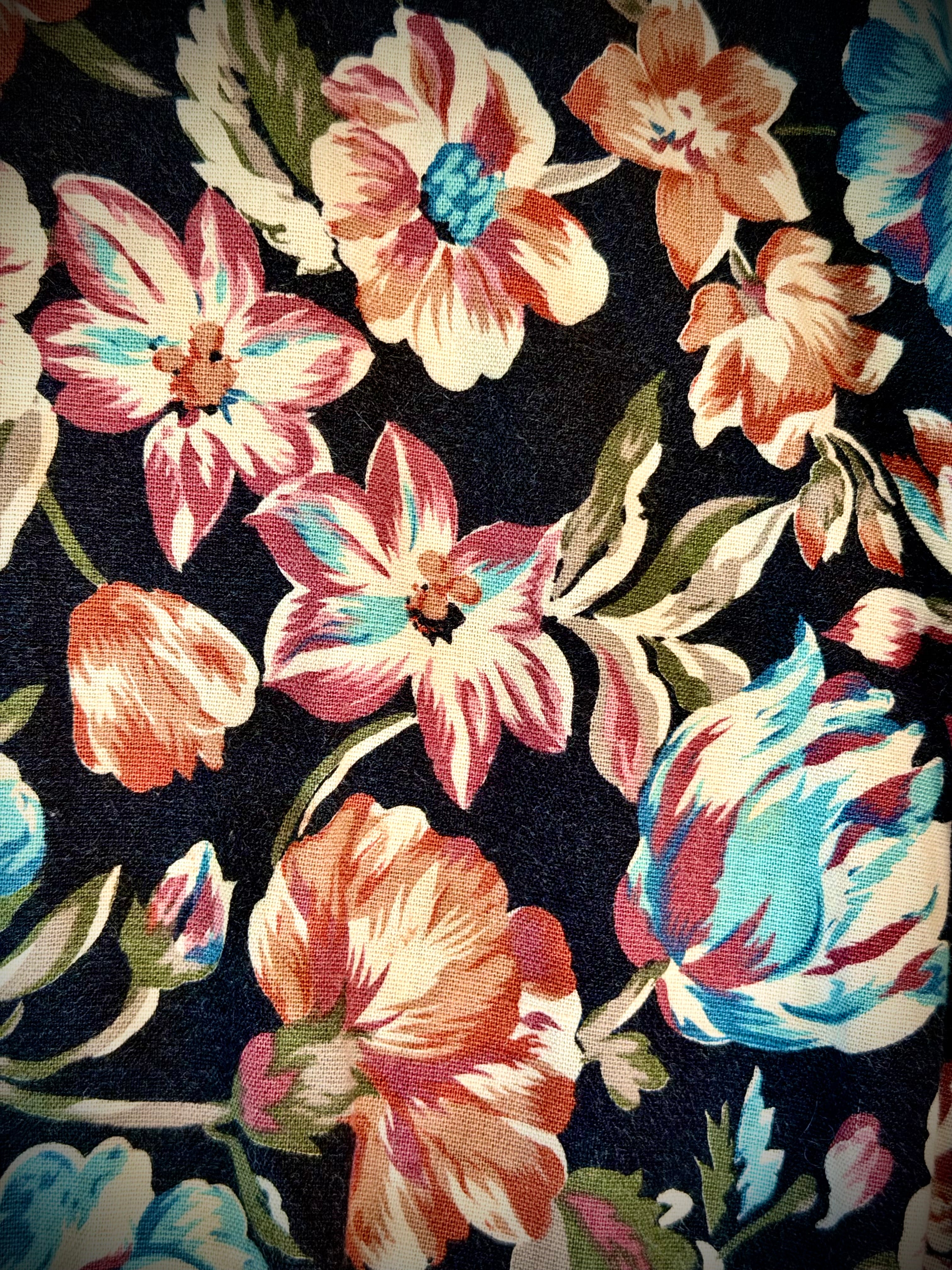 Late 1930s-1940s
Handmade Floral Cotton
Skirt - Original Metal Zip