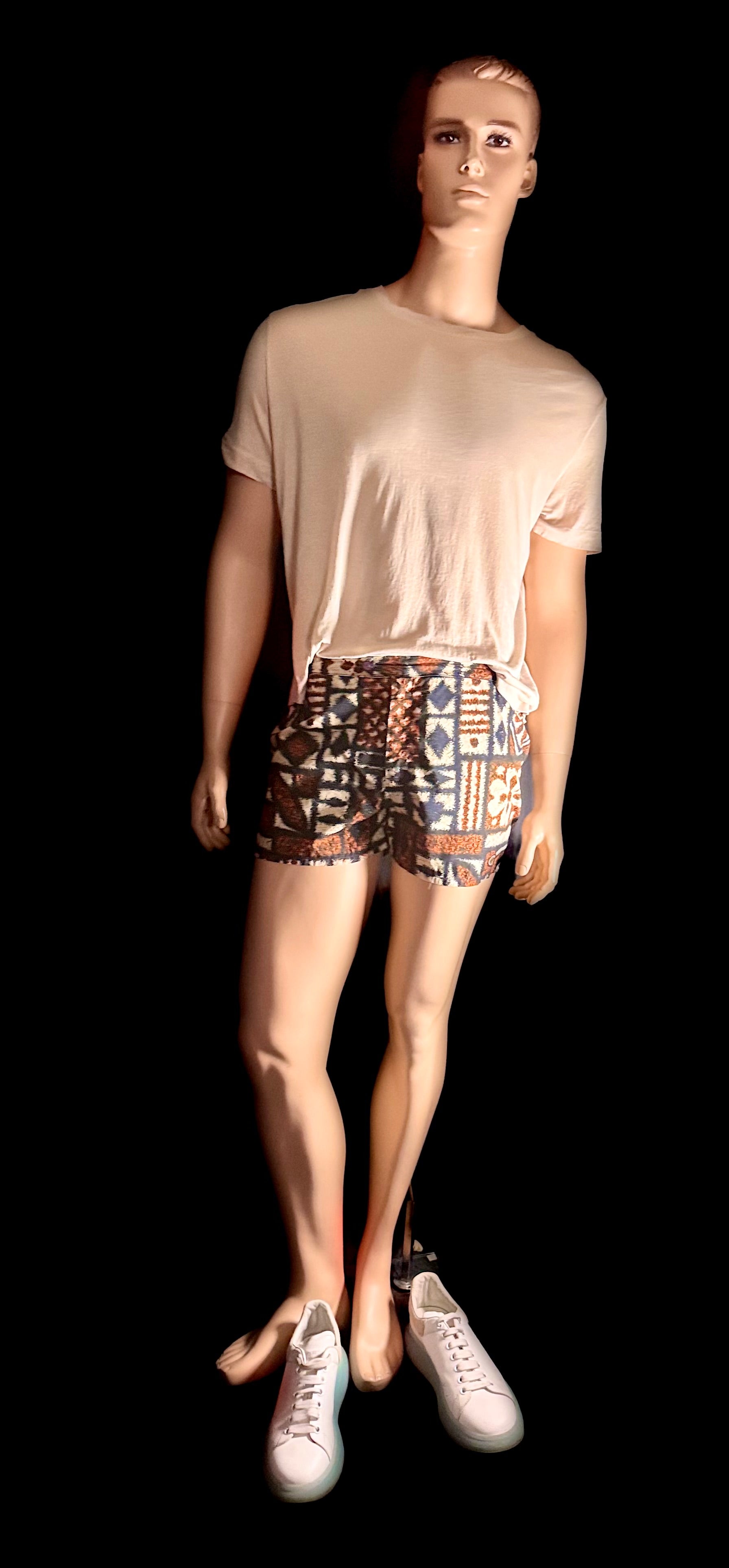 Rare 1950s Casben Swim Shorts - Atomic Tapa Print (Collectible)
