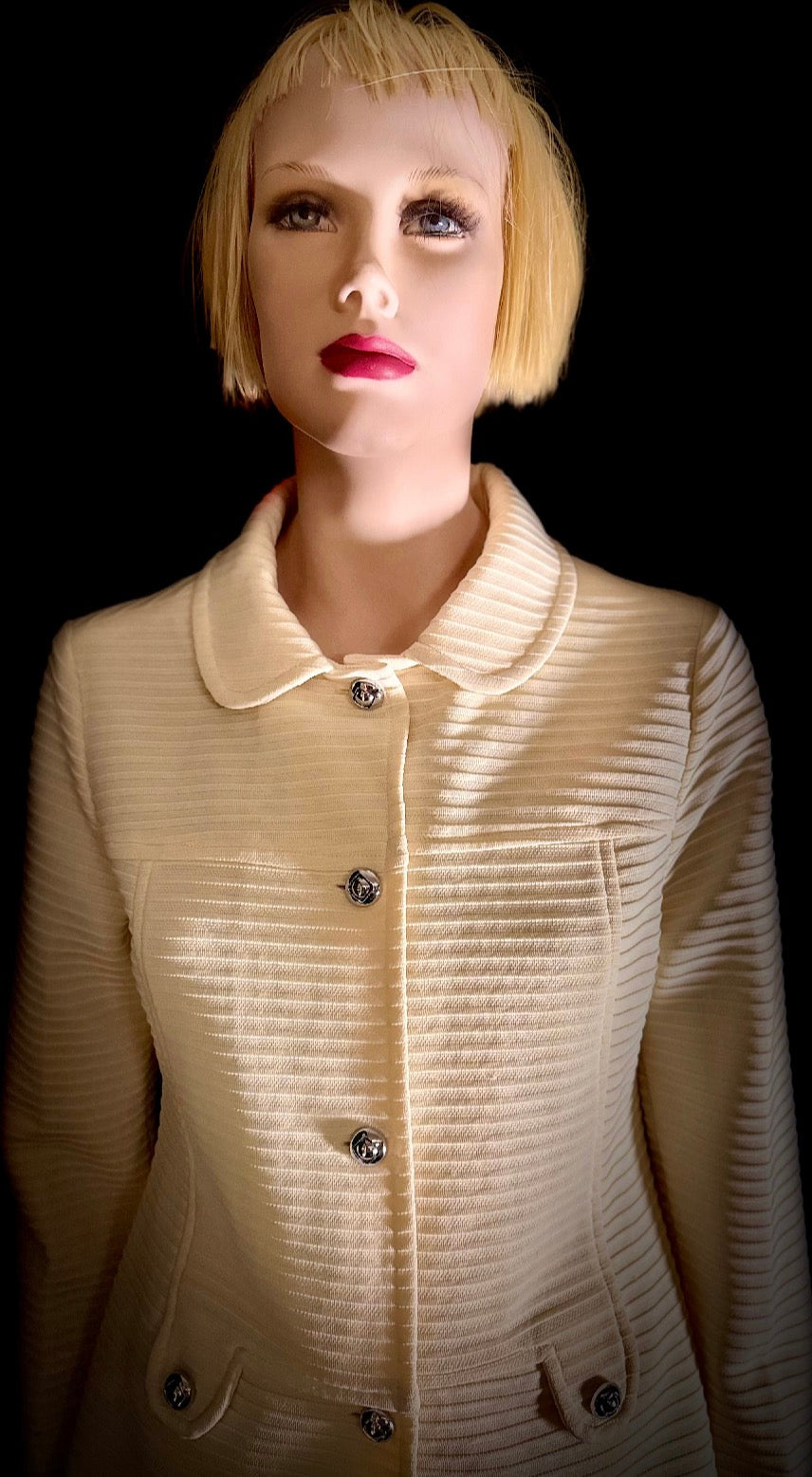 Vintage Cream Textured Jacket - Sculpted Mod Tailoring