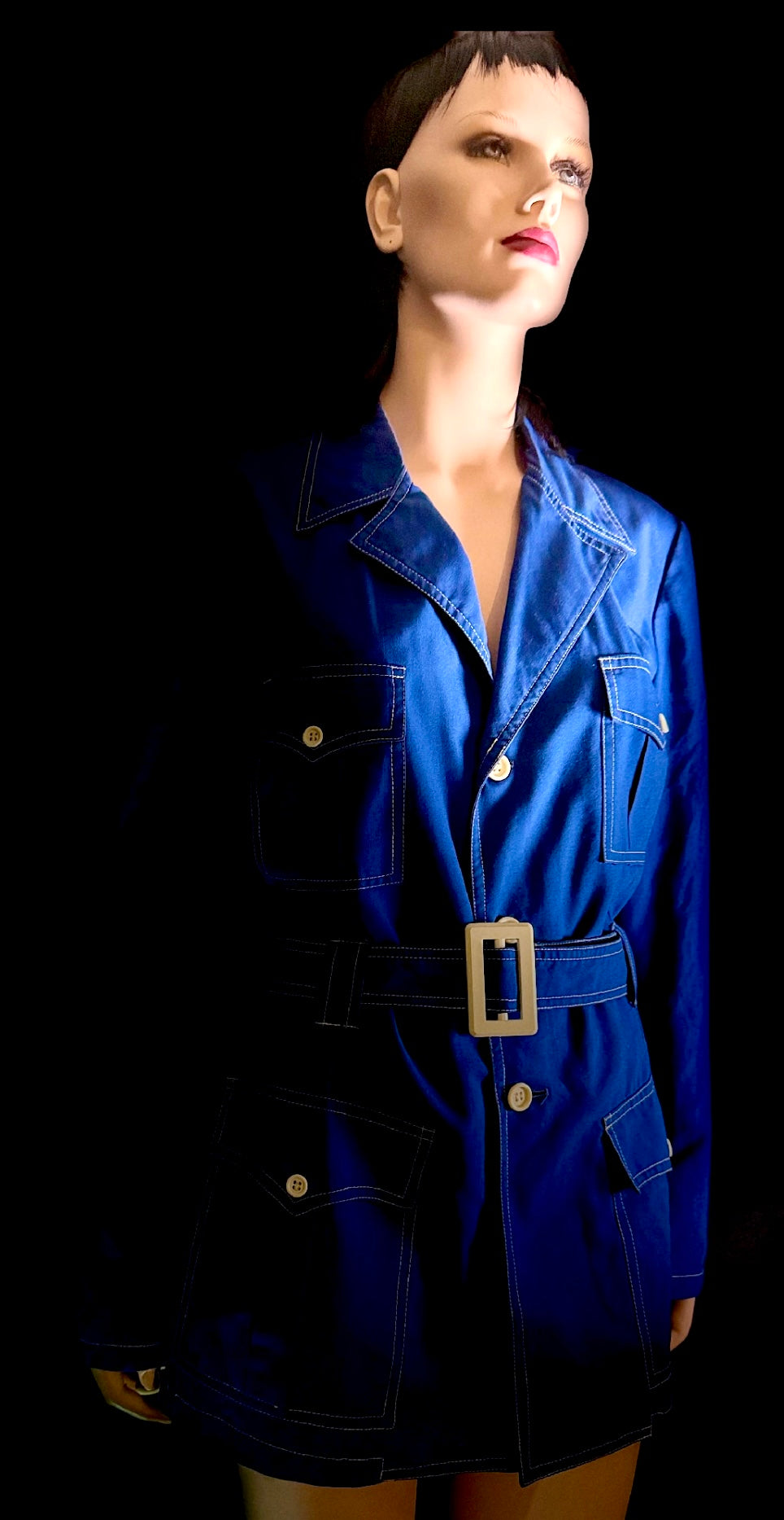 Late 1960s–Early 1970s Blue Utility | Safari Jacket